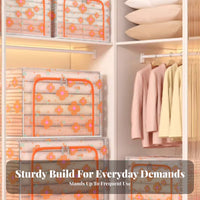 Large Capacity Transparent fastenered Storage Box Clear view panel fastenered Clothing Bag Space Saving Closet Organizer Foldable Design for Students, homeowners, Bedroom, Moving, Under Bed, Dorm Room