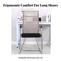 Wheeless Design High-Back Sled Base Chair Ergonomic Support Office Furniture Stable Construction Heavy Duty Frame for Conference Attendees, Students, Big and Tall Users, Reception Area, Waiting Room