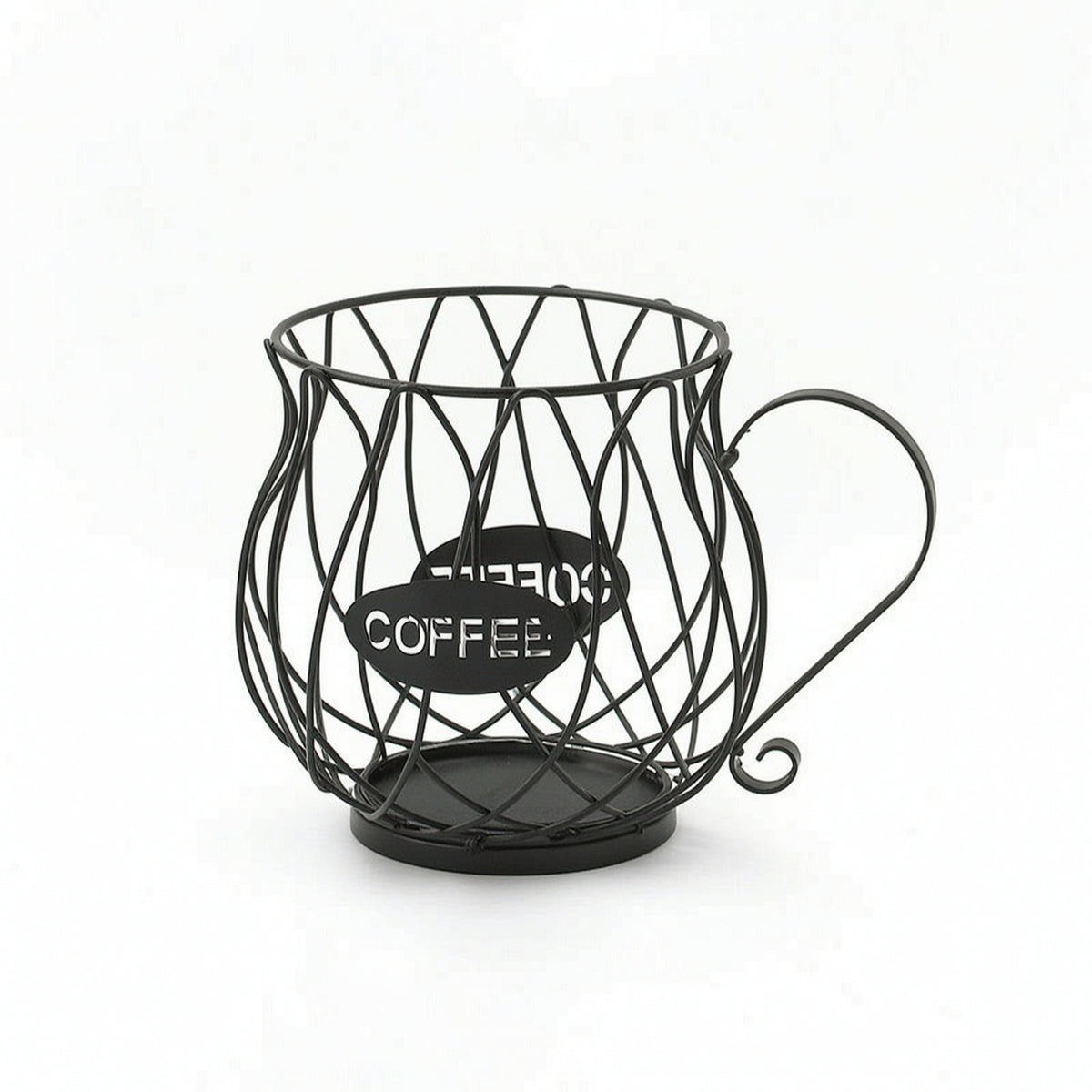 Coffee Pod Holder Wide-Mouth Coffee Capsule Organizer Mug Shaped Basket Compact Sturdy for Kitchen Counter
