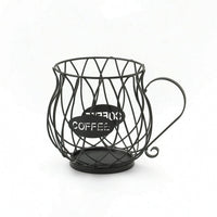 Coffee Pod Holder Wide-Mouth Coffee Capsule Organizer Mug Shaped Basket Compact Sturdy for Kitchen Counter