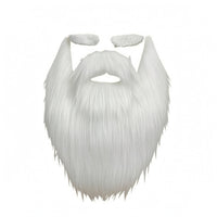 Santa Beard Set Elastic Straps White Santa Costume Beard Soft-Textured