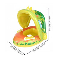 Stable Seat Design Canopy Baby Buoyant Float Skin-Friendly Inflatable Sun Shade Buoyant Float Superior Buoyancy Dinosaur Swim Float UPF 50+ for Babies, Toddlers, Kids, Pool, Beach