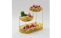 Fruit Basket Ventilated Design Strong Load-Bearing Countertop Snack Holder for Living Room, Kitchen, Pantry