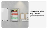 Lockable 48-Slot Key Lockbox Numbered Hooks Wall-Mounted Lockbox Color-Coded Labels Security Container Heavy-Duty Construction for Real Estate Agents, Property Managers, Car Dealership Personnel, Hotel, Home, Garage