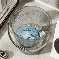 Bathroom Storage Bucket with Basin and Ladle 3 Piece Set, Large Washing Up Bowl for Sink with Handle, Clear Polypropylene for Face