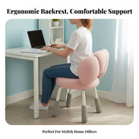 Ergonomic spine Support Armless Caster Chair 360-Degree rotate Vanity Seat glidingRolling Casters Home Furniture Adjustable Height for Students, Women, Adults, Bedroom, Dorm Room, Study Area