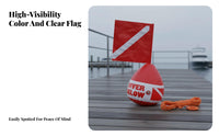 Inflatable Dive Buoy High Visibility Surface Marker Buoy Safety Buoyant Device Sphere Lightweight Diver down Flag Buoyant Device