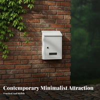 Wall Mount Mailbox Weather Resistant Locking Mail Box Locking Metal Mail Receptacle Anti-Pilferage Opening Outdoor Security