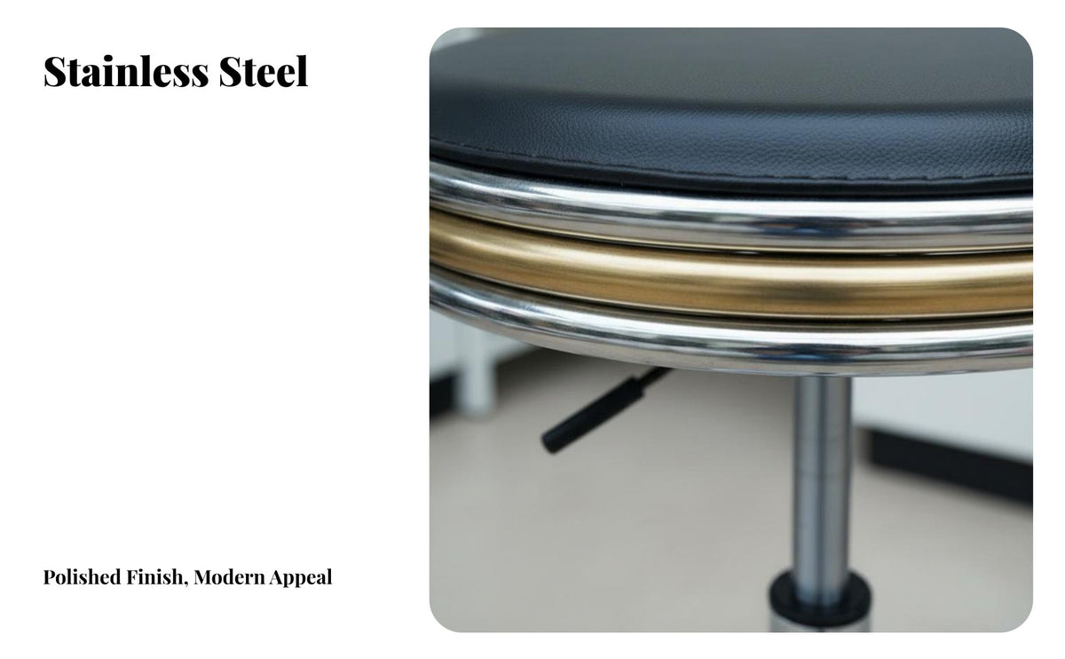 Adjustable Swivel Stool Easy to Clean Adjustable Wheeled Stool High Weight Capacity Commercial Seating for Technicians, Students, Workshop, Bar, Salon
