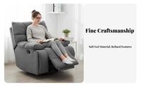 Multi-Functional Electric Rocking Recliner Lie-Flat Design Massaging rotating swaying chair space-saving Footprint Single Sofa Overstuffed Cushions for Apartment Dwellers, Seniors, Parents, Bedroom, perusing corner, Home Office
