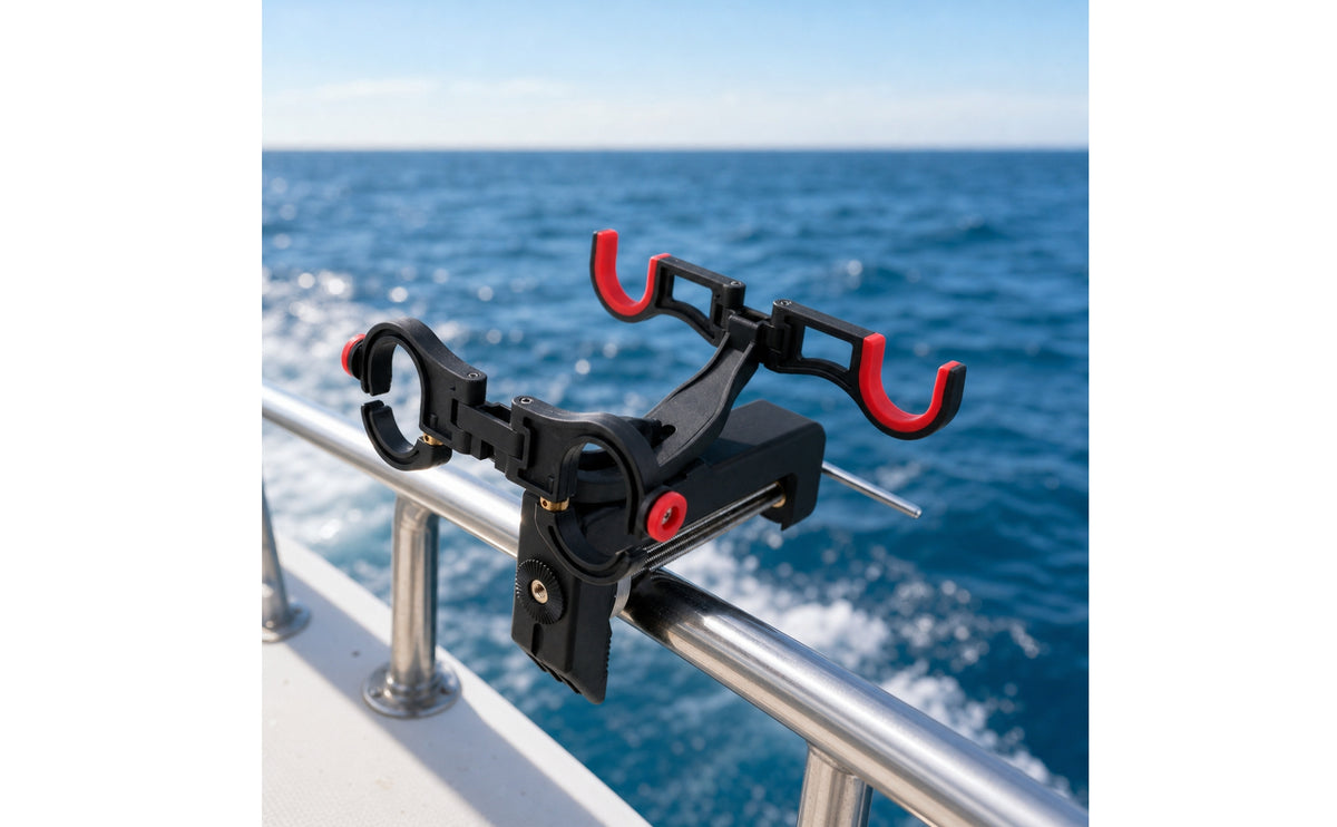 Fishing Rod Holder with Clamp Heavy-Duty Clamp-on Rod Holder Stable Hardware for Anglers