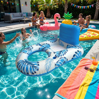 Inflatable Floating Lounge Cooling Mesh Pool Lounger Sun Tanning Inflatable Adult Size Water Suspended Lounger Quick-Drying