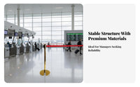 Heavy-Duty Base Retractable Belt Stanchion Anti-Slip Bottom Belt Barrier Post Easy Assembly Queue Line Pole Long-Lasting Construction for Security Personnel, Event Organizers, Business Owners