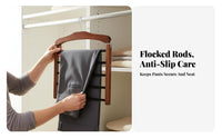 Trouser Organizer Rack Sturdy Wood Construction Multi-Tier Pants Hanger Wooden Trouser Rack Two Hanging Modes Household Storage