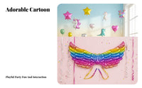 Colorful Designs Inflatable Angel Wings Lightweight Wearable Appendage Balloon for Children, Adults, Costume Parties, Dress-up Play