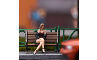 Cross-Legged Woman Figurine 1/64 Scale Seated Woman Figurine Refined Facial Details Female Resin Sculpture