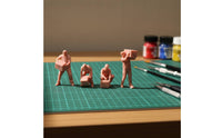 4 Pieces 1/64 Logistics Worker Figurines Tiny Miniature People with Boxes Decorative Miniature People Model for Hobbyists, Warehouse Display