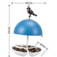 Mushroom Bird Feeder with Rainproof Dome, Iron Mushroom Feeder for Garden, Modern Minimalist Style Hanging Bird Feeders Hanging for Yard Decor