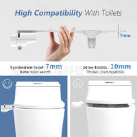 Non-Electric Bidet Attachment Dual Nozzle Thin Smart Toilet Seat
