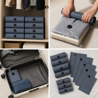 Vacuum Compression Bags for Clothes, Down Jackets, Travel Luggage - Hand Roll, No Pump Needed