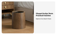 Wood Grain Trash Can Large Capacity Round Garbage Bin with Lid Round Trash Can with Lid Easy to Clean Wood Grain Wastebasket