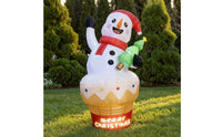 Lighted Christmas Inflatable Snowman 6ft Inflatable Snowman Giant Lawn Ornament Festive for Homeowners