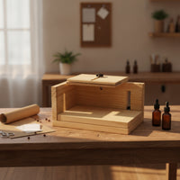Wooden Label Positioning Stand Manual Labeling Stand with Ruler for Workshops