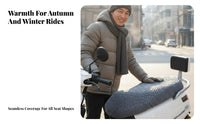 Super Soft Electric Scooter Seat Cover Easy Installation Warm Motorcycle Seat Cushion Adjustable Drawstring for Cyclists, Commuting, Outdoor