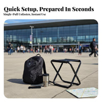 Foldable Mini Stool space-saving 4-Legged Folding Stool Lightweight Portable Seat durable Duty for Anglers, journeyers, Fishing, journey, Hiking, Queueing