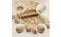 12 Pieces Percussion Shaker with Box Wood Wooden Shaker Hand-Held Instrument for Music Teachers