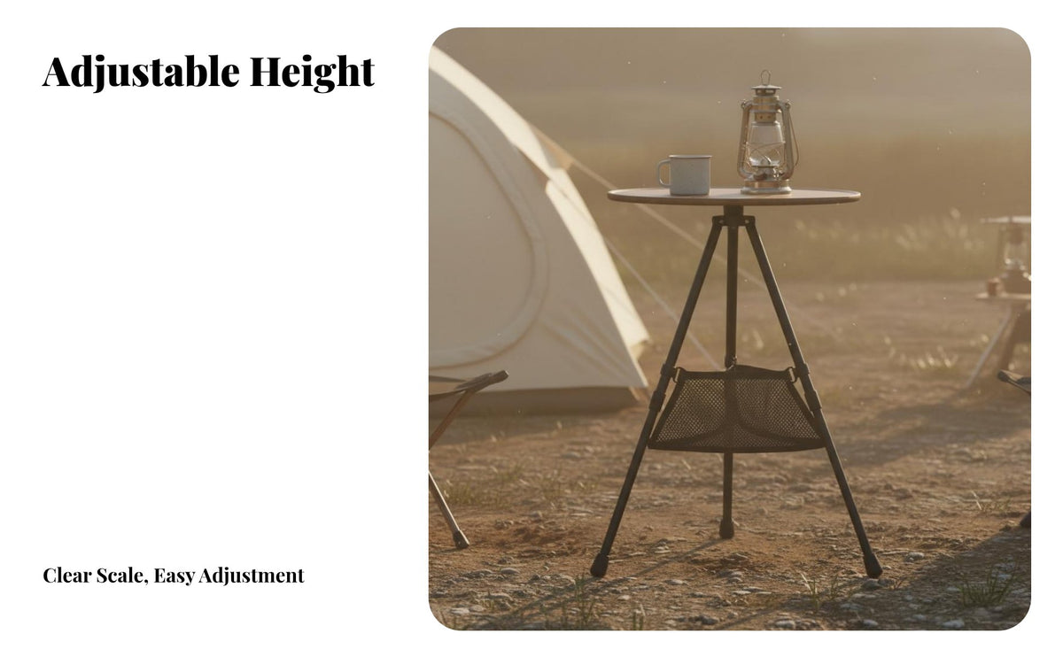 Foldable Tripod Table Foldable Design Foldable Camp Stand Lightweight Camping Gear for Picnickers, Backpackers, Picnic, Backpacking, Backyard