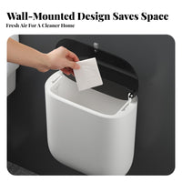 Wall Mounted Trash Can Nail Installation Hanging Garbage Bin with Lid Space-Saving Hanging Trash Can for Families, Homeowners, Toilet, Office, RV