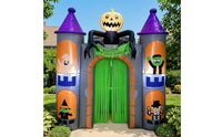 Halloween Inflatable Haunted House Castle Archway Tall Castle Archway Inflatable Decoration Giant Bright for Homeowners, Yard