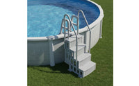 Above Ground Pool Ladder Deckless Pool Ladder with Platform Anti-Slip Heavy-Duty for Backyard Pools
