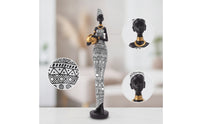 African Woman Figurine Cultural African Woman Statue Slender Figurine with Bowl for Living Room