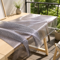 Transparent PVC Mesh Fabric, 150 cm x 91.44 m, 240 g/m², Tear-Resistant and Waterproof