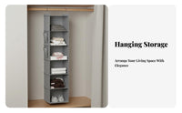 Multi-Layer Storage Compartment-Saving Hanging Closet Organizer No Installation Required Textile Hanging Shelves for Dorm Room, Nursery, RV