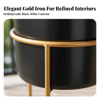 Floor Planter with Stand Sturdy Duty Wrought Iron Planter Metal Plant Stand Sturdy Home Decor Rust-Resistant for Balcony