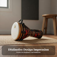 Easy to Learn Djembe Sturdy African Drum High-Quality Sound Percussion Instrument Rope-Tuned for Beginners, Musicians, Home Practice, Jam Sessions, Live Performances, Outdoor Gatherings