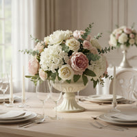 Antique-Style Pedestal Urn Vase Distressed Urn Vase with Pedestal Footed Tabletop for Wedding Planners, Florists, Table Decor