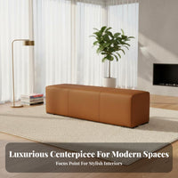 Soft Seating Backless Ottoman Bench Multi-Purpose Upholstered End-of-Bed Bench Versatile Design Long Stool Wear-Resistant for Business Owners, Homeowners, Rest Area, Clothing Storage, Shopping Mall, Living Room
