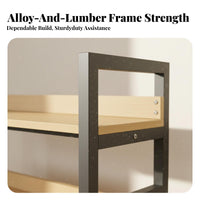 Industrial Aesthetic Multi-Tier Freestanding Shelf Space-Saving Design Multi-Tier Shelf Rack Multifunctional Bookshelf Versatile Use for Apartment Dwellers, Office Workers, Living Room, Small Areas, Bedroom, Kitchen