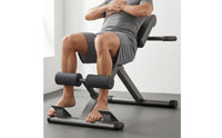 Roman Chair with Foam Rollers Space-Saving Roman Chair Compact Hyperextension Bench for Apartment
