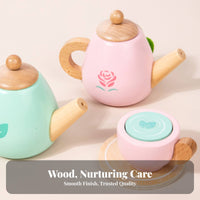 Wooden Afternoon Tea Set Parent-Child Interactive Kids Tea Party Playset