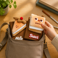 Creative Burger Food Pendant Notebook Set for Girls, Mini Portable Journal Diary