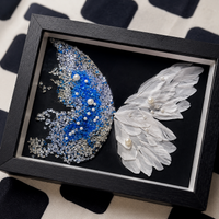 Butterfly Motif Frame, Box Frame, 8x10, Black Box Frame, 3D Butterfly Frame, MDF, 3D Photo Frame, Tabletop Use