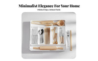 Expandable Cutlery Tray Multi-Compartment Expandable Utensil Holder for Bathroom