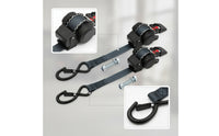 2 Pieces Auto Self-Retracting Tie-down Straps Heavy-Duty Cargo Tie-down Straps with Hooks Quick-Release Secure for Truck Beds