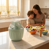 Homemade Ice Cream Maker Compact Ice Cream Machine Countertop Appliance Single-Button for Families