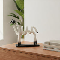 Minimalist Abstract Horse Sculpture Modern Horse Sculpture with Base Matte Freestanding for Living Room